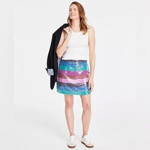 Sparkling Multicolor Sequin Pencil Skirt